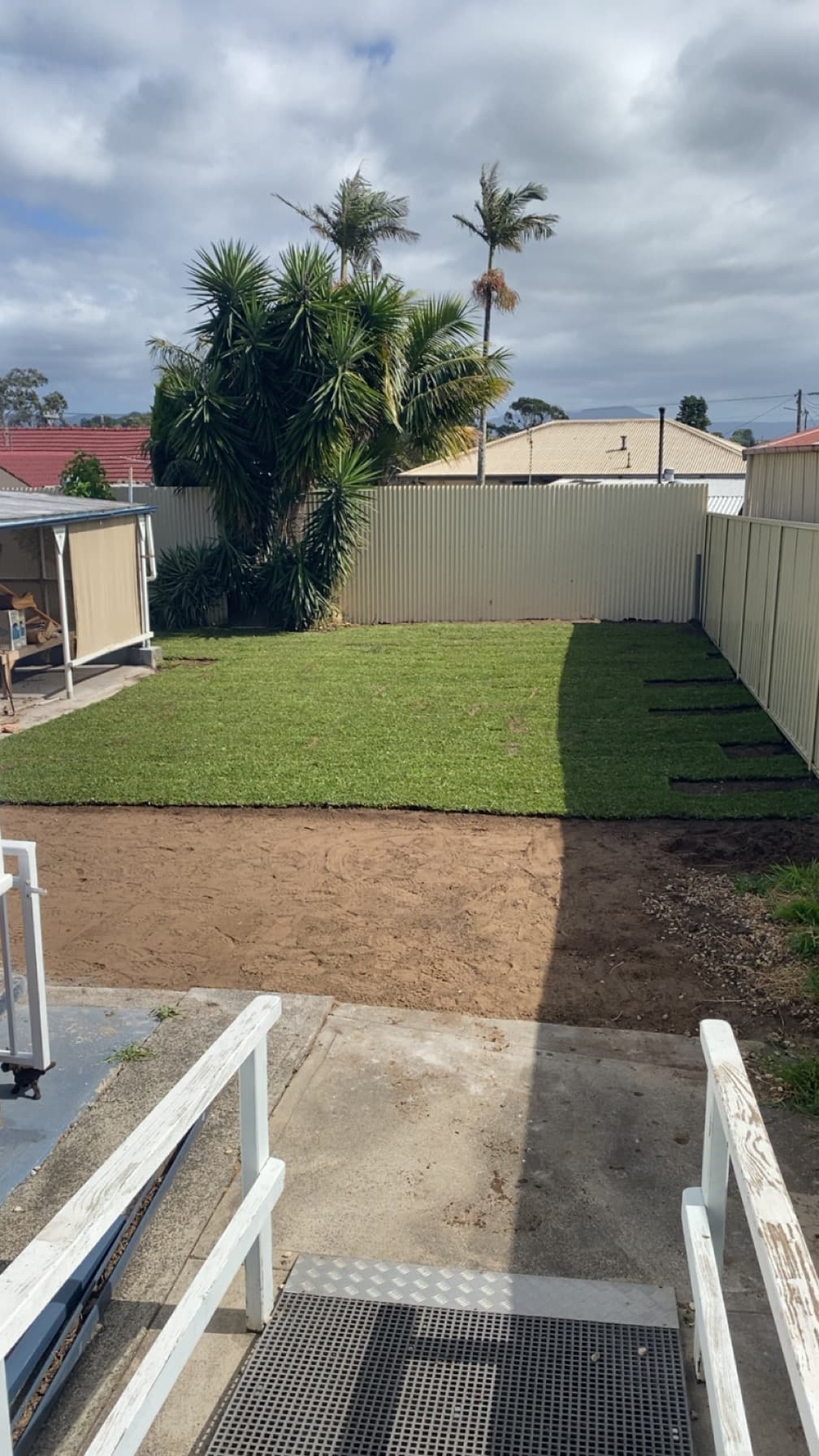 After retaining wall site